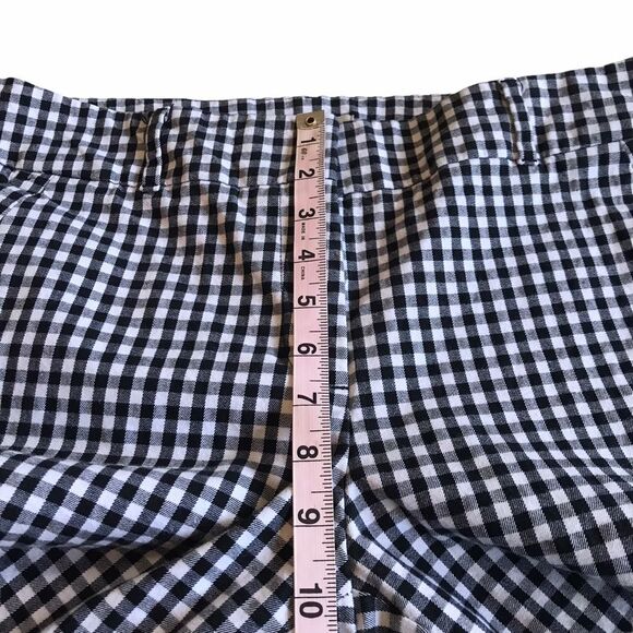 Loft Checkered Modern Skinny Ankle Pant Black White Check Sz 10 - Picture 6 of 11